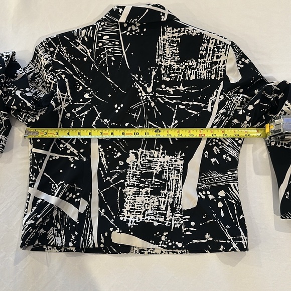 Lorizoni vintage Black and white‎ abstract Jacket women’s medium EUC - Picture 4 of 5